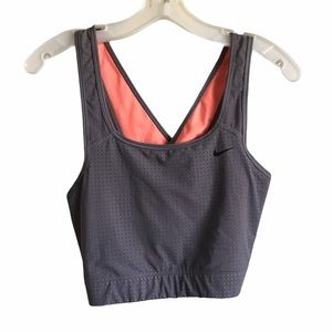 Nike Dri Fit Womens Racer Back Gray Sports Bra
